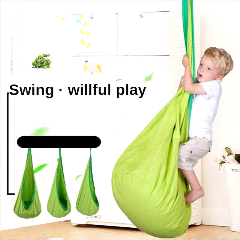 New Children'S Hanging Chair Portable Parachute Cloth Swing Bed Indoor Courtyard Model with Inflatable Cushion Hanging Chair