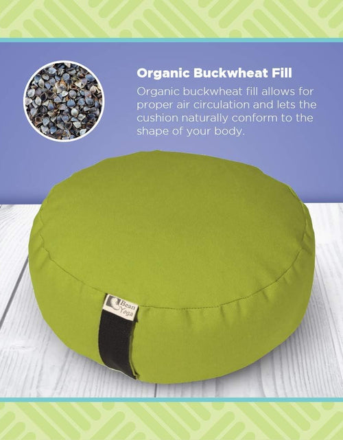 Load image into Gallery viewer, Zafu Meditation Cushion - round &amp; XL Oval - Handcrafted in the USA with Organic Materials - Removable Cover for Easy Cleaning - Filled with 100% Organic Buckwheat
