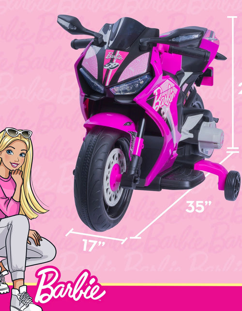 Load image into Gallery viewer, Barbie by , 6 Volts Motorcycle Ride On, for Kids, Ages 3+ Years, up to 65Lbs, 1 Mph
