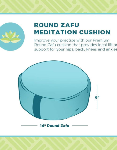 Load image into Gallery viewer, Zafu Meditation Cushion - round &amp; XL Oval - Handcrafted in the USA with Organic Materials - Removable Cover for Easy Cleaning - Filled with 100% Organic Buckwheat
