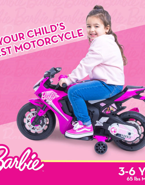 Load image into Gallery viewer, Barbie by , 6 Volts Motorcycle Ride On, for Kids, Ages 3+ Years, up to 65Lbs, 1 Mph
