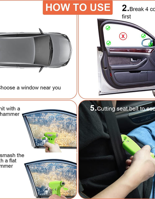 Load image into Gallery viewer, 6-In-1 Car Safety Hammer (Glow-In-Dark), Emergency Escape Tool with Window Breaker and Seat Belt Cutter for First Responders and Roadside Safety Kits, Life-Saving Hammer Gift for Family
