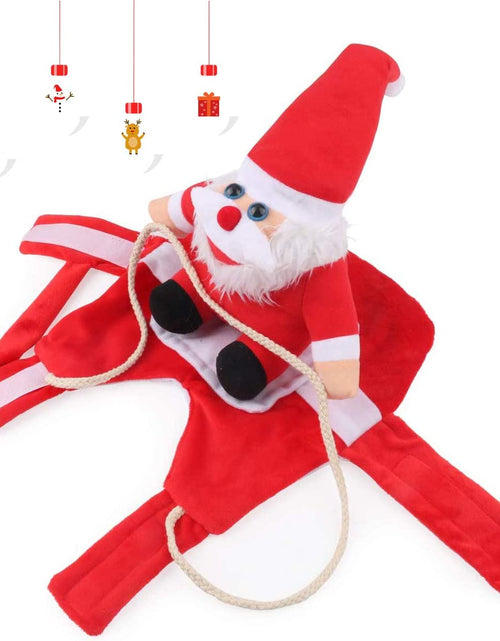 Load image into Gallery viewer, Christmas Dog Costume Funny Dog Christmas Santa Claus Costume Riding on Dog Pet Cat Christmas Holiday Outfit Pet Christmas Clothes Dressing up for Halloween Christmas Party
