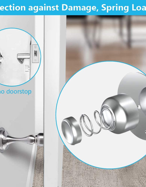 Load image into Gallery viewer, Door Stopper, 4 Pack Magnetic Door Stop, Stainless Steel, Magnetic Door Catch, 3M Double-Sided Adhesive Tape, No Drilling, Screws for Stronger Mount, Hold Your Door Open, 4 Pack for Wide Doors
