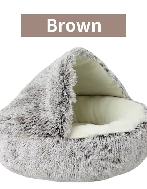 Load image into Gallery viewer, Winter Plush Pet Cat Bed round Cat Cushion Cat House 2 in 1 Warm Cats Basket Pet Sleep Bag Kitten Nest Kennel for Small Dog Cats
